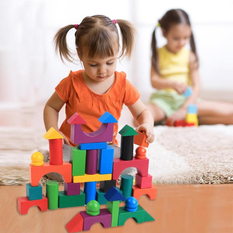 Wooden Rainbow Domino Blocks: 112-Piece Educational Toy for Kids' Creativity!